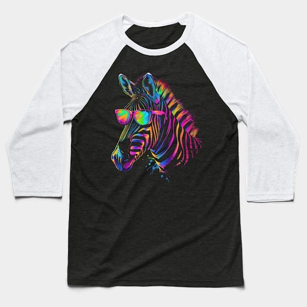 Zebra Peculiar Plumage Baseball T-Shirt by Infinity Painting